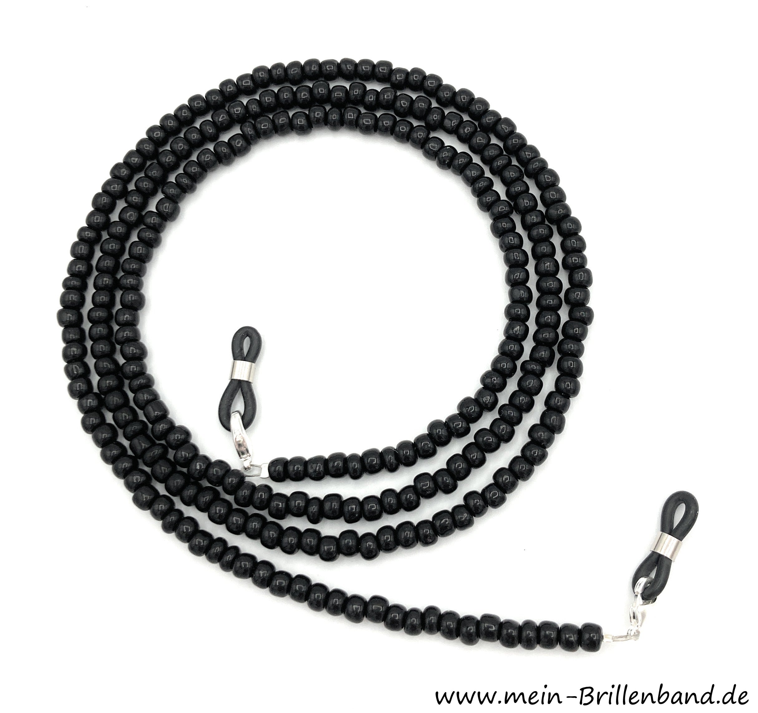 Brillenkette aus Rocailles – Schwarz