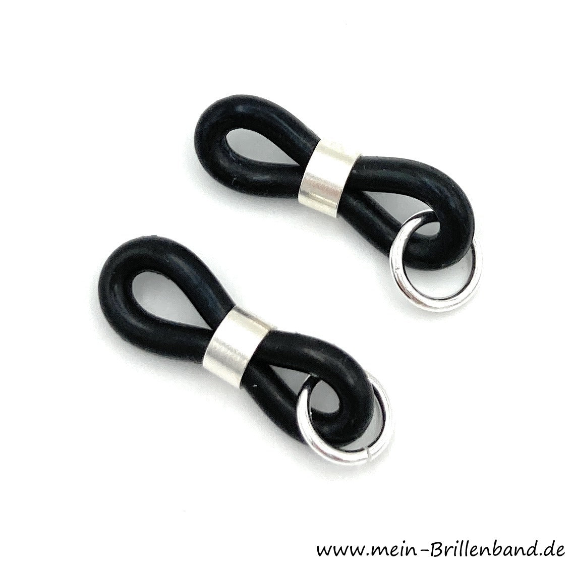 XL Premium - Brillenschlaufen schwarz - silber mit Öse