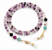 Brillenkette aus Fluorit-Achat - Mehrfarbig