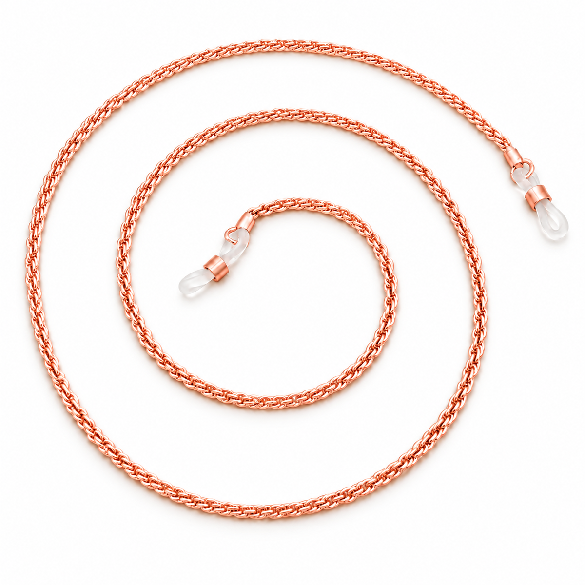 Kordel-Brillenkette – Rosévergoldet