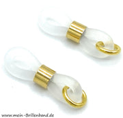 Premium - Brillenschlaufen transparent - gold mit Öse