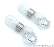 Premium - Brillenschlaufen transparent - silber mit Öse