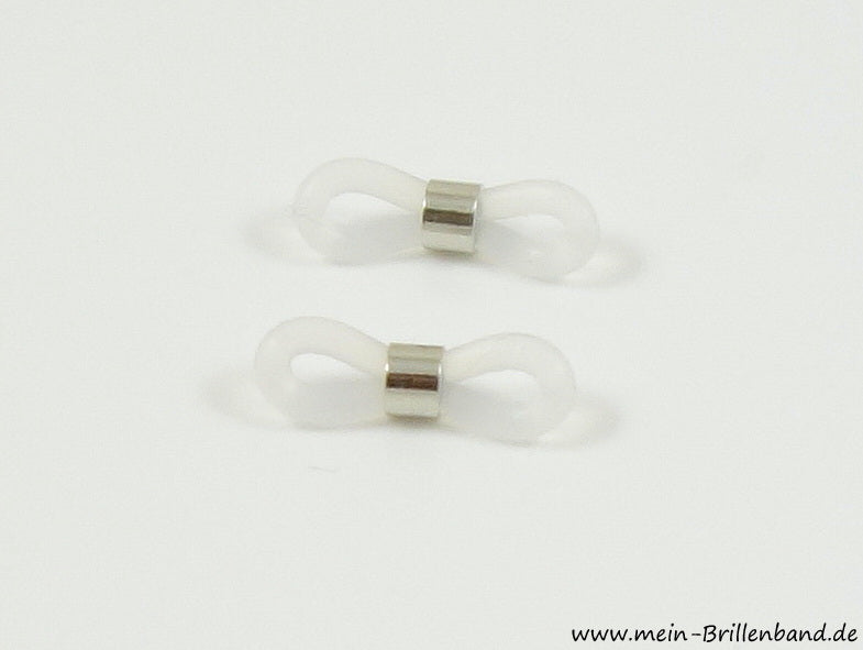 Premium-Brillenschlaufen – Transparent-Silber