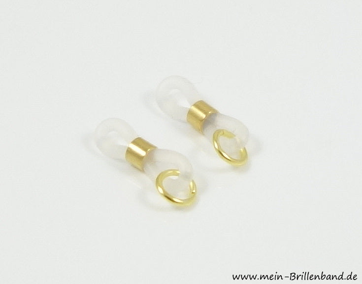Premium-Brillenschlaufen – Transparent-Gold mit Öse