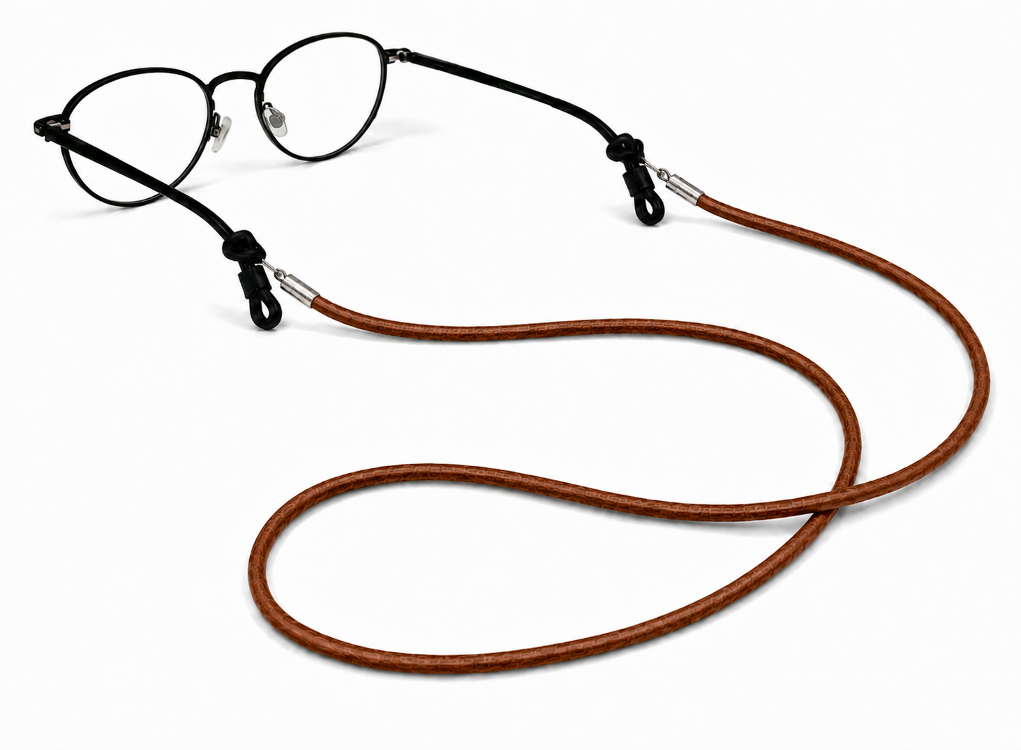 Cordon à lunettes en cuir – Brun