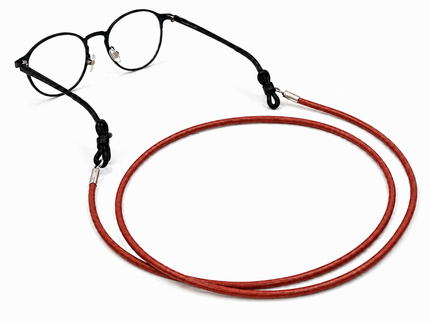 Cordon à lunettes en cuir – Rouge