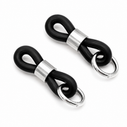Premium glasses chain loops – black and silver with eyelets