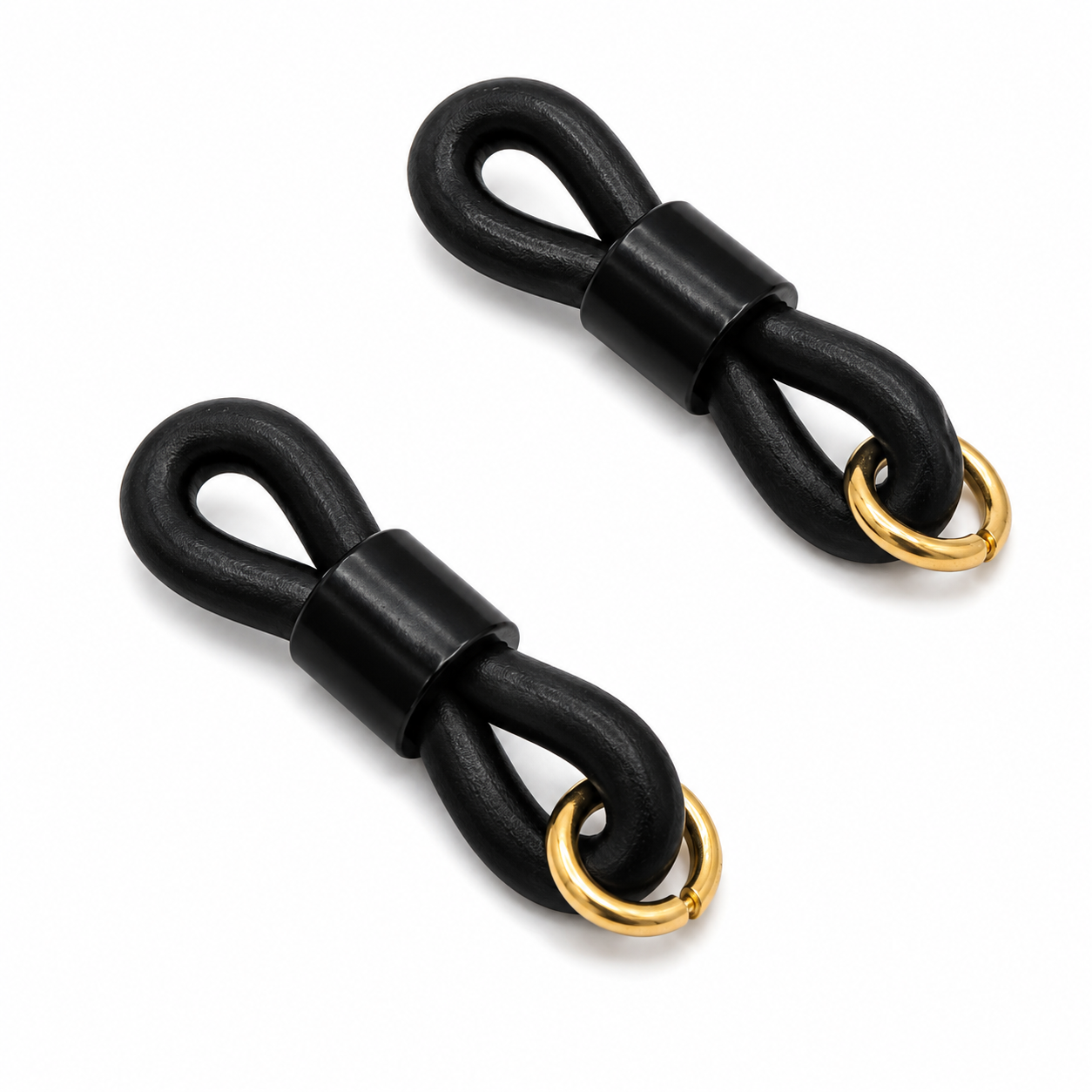 Embouts Premium pour lunettes – Noir avec œillet doré