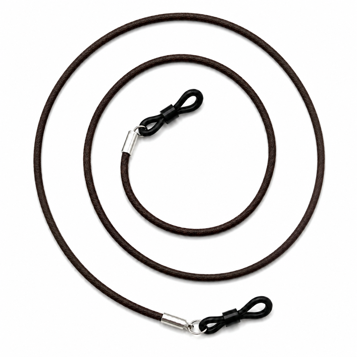 Cordon à lunettes en cuir – Brun foncé
