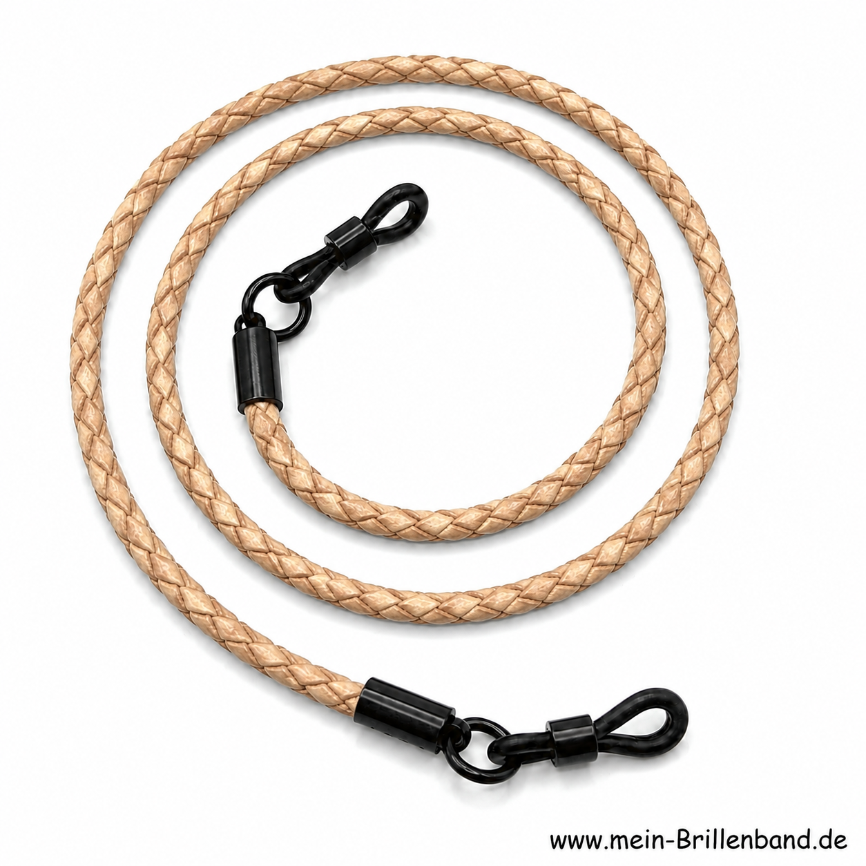 Brillenkette - Brillenband aus geflochtenem Leder "natur"