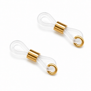 Embouts Premium pour lunettes – Transparent et doré avec œillet