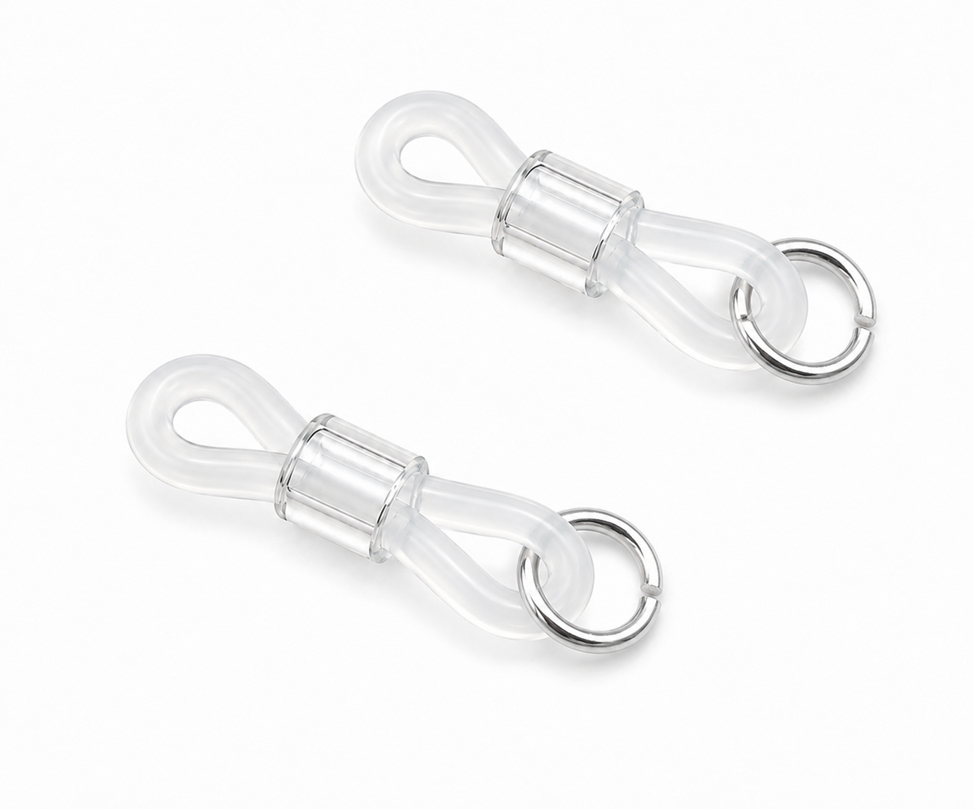 Embouts Premium pour lunettes – Transparent avec œillet argenté