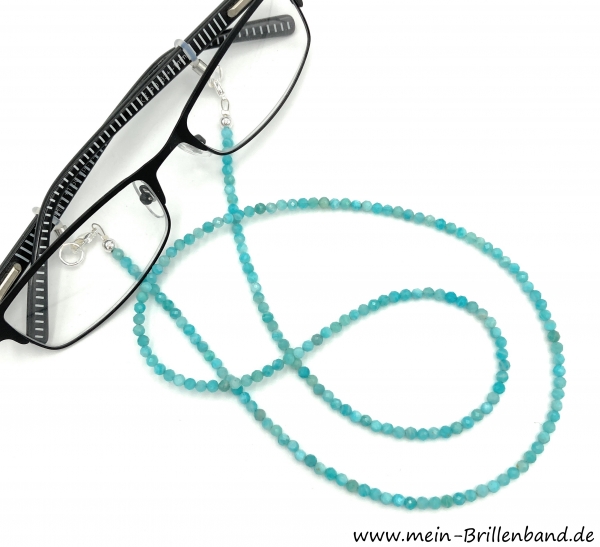 Brillenkette - Brillenband aus Edelsteinperlen "Amazonit"
