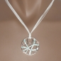Preview: %Collier - Halskette versilbert "blau"