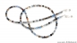 Preview: Brillenkette - Brillenband aus facettierten Edelsteinen Achat "beige-braun-blau"