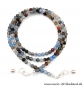 Preview: Brillenkette - Brillenband aus facettierten Edelsteinen Achat "beige-braun-blau"
