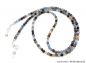 Preview: Brillenkette - Brillenband aus facettierten Edelsteinen Achat "beige-braun-blau"