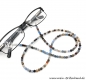 Preview: Brillenkette - Brillenband aus facettierten Edelsteinen Achat "beige-braun-blau"