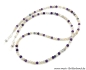 Preview: %Brillenkette - Brillenband aus Edelsteinen Achat und Amethyst "beige - lila"