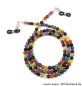 Preview: %Brillenkette - Brillenband aus Edelsteinen Achat "schwarz-bunt" 60cm