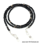 Preview: Brillenkette - Brillenband aus Edelsteinen facettierter Achat "schwarz"