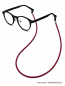 Preview: Brillenkette - Brillenband aus Leder "weinrot"