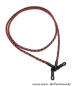 Preview: Brillenkette - Brillenband aus geflochtenem Leder "rostbraun"