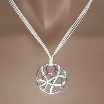 %Collier - Halskette versilbert "blau"