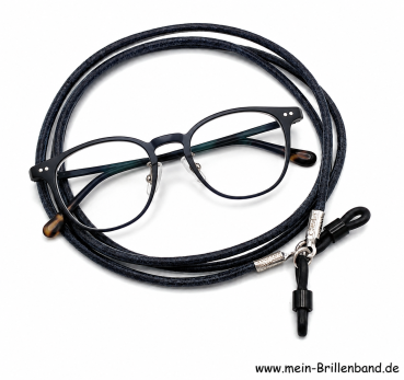 Preview: Brillenkette - Brillenband aus Leder "marine"