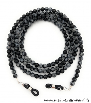 Brillenkette - Brillenband aus Edelsteinen "Schneeflocken Obsidian "