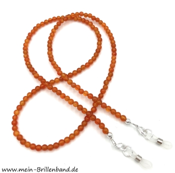 Brillenkette - Brillenband aus Edelsteinen Karneol "Orange-Rot"