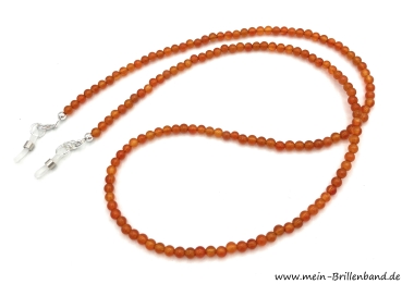 Brillenkette - Brillenband aus Edelsteinen Karneol "Orange-Rot"