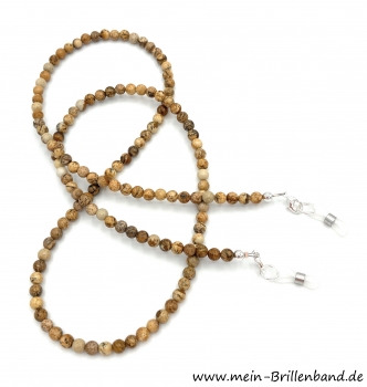Brillenkette - Brillenband aus Edelsteinen Picture Jaspis "braun"