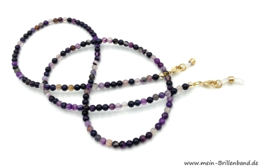 %Brillenkette - Brillenband aus Edelsteinen Achat "lila"