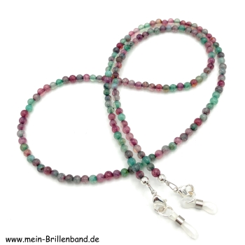Brillenkette - Brillenband aus Edelsteinen Web Achat "bunt"