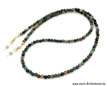Brillenkette - Brillenband aus Edelsteinen Indien Achat "grün"