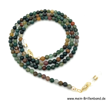 Brillenkette - Brillenband aus Edelsteinen Indien Achat "grün"