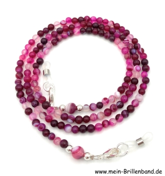 Brillenkette - Brillenband aus Edelsteinen Achat "pink"