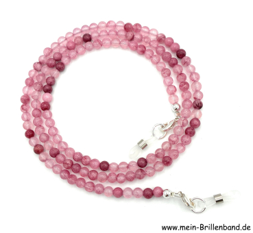 Brillenkette - Brillenband aus Edelsteinen Jade"rosa"