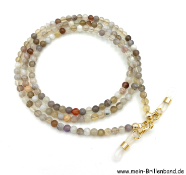 Brillenkette - Brillenband aus Edelsteinen Natur Botswana Achat