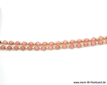 Preview: Brillenkette - Brillenband aus Edelsteinen Jade "koralle"