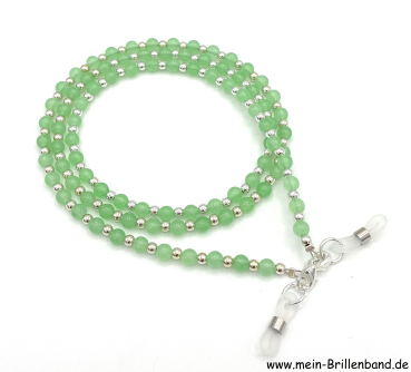 Brillenkette - Brillenband aus Edelsteinen Jade "hellgrün"