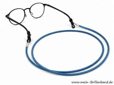 Preview: Brillenkette - Brillenband aus Leder "hellblau"