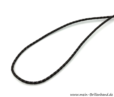 Preview: Brillenkette - Brillenband aus geflochtenem Leder "braun"