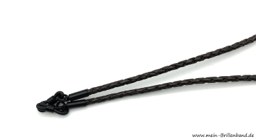 Preview: Brillenkette - Brillenband aus geflochtenem Leder "braun"