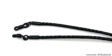 Brillenkette - Brillenband aus geflochtenem Leder "schwarz"