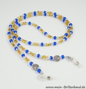 Brillenband "kristall-bernstein-blau"