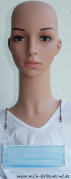 %Brillenkette - Brillenband - Mundschutzhalter - Maskenhalter "violett-rauchquarz"