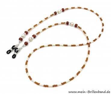 %Brillenkette - Brillenband "braun-champanger"