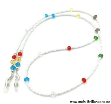 Brillenkette - Brillenband "weiß - bunt"